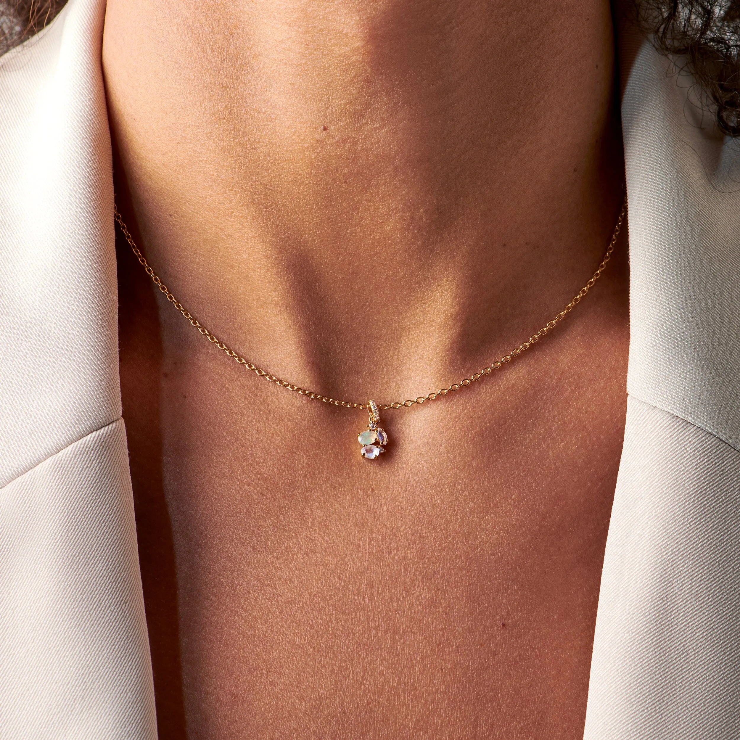 Opal Moonstone Necklace - Orion's Charm