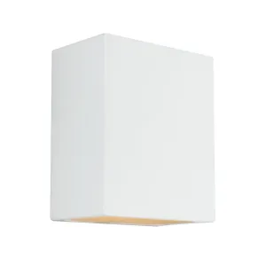 Paintable Ceramic Sconces 10" rectangle LED outdoor wall sconce white finish