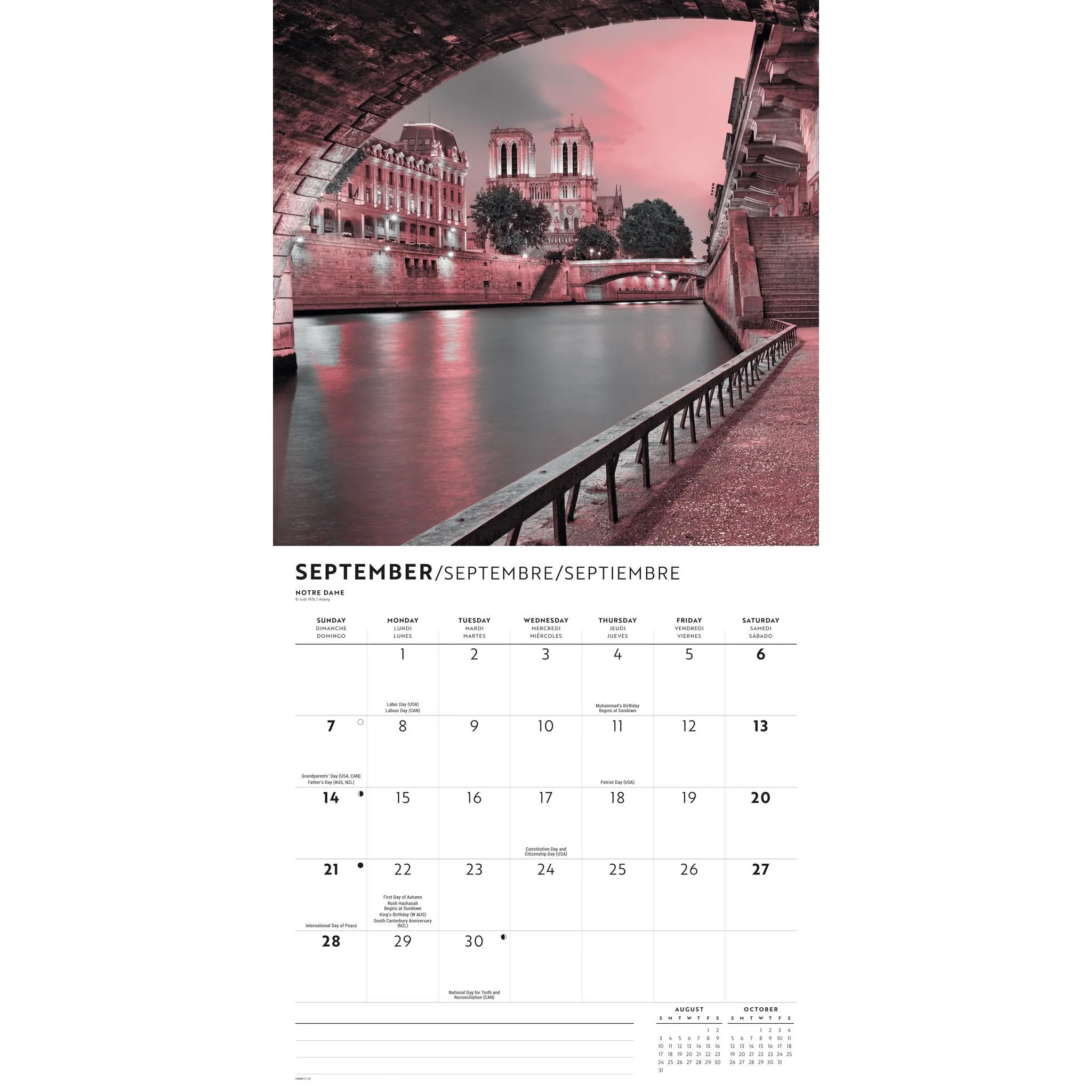 Paris Lux Wall 2025 Calendar