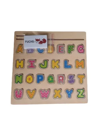 Premium Wooden Alphabet Puzzle with Animal Cards (20 Cards)