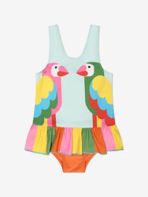 Stella McCartney Girls Bird Swimming Costume in Blue