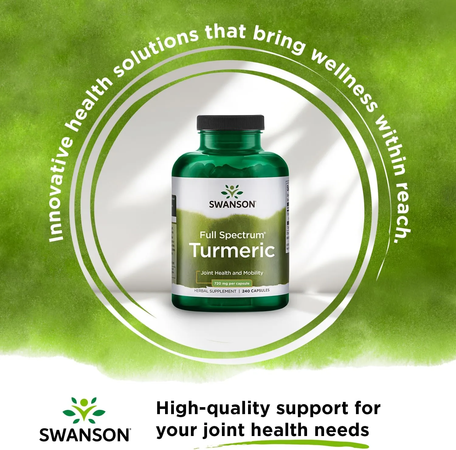 Turmeric Antioxidant, Joint Health, Cardiovascular, Liver Detox, Mood and Memory Support Supplement Curcuma Longa (Rhizome) 720 mg, 240 Capsules, 120 Servings, 1.44 Grams per Serving