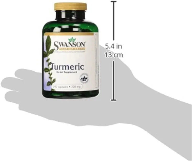 Turmeric Antioxidant, Joint Health, Cardiovascular, Liver Detox, Mood and Memory Support Supplement Curcuma Longa (Rhizome) 720 mg, 240 Capsules, 120 Servings, 1.44 Grams per Serving