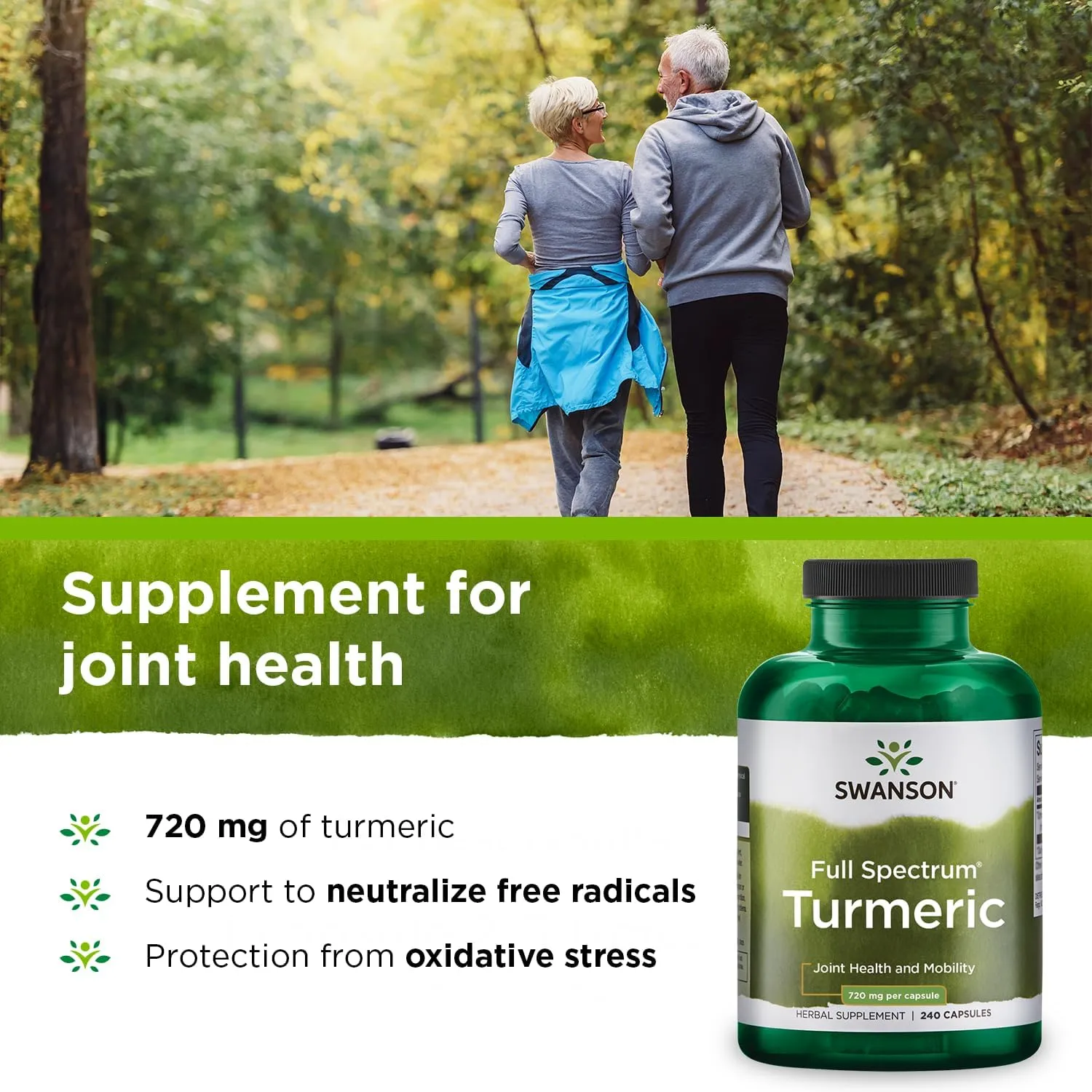 Turmeric Antioxidant, Joint Health, Cardiovascular, Liver Detox, Mood and Memory Support Supplement Curcuma Longa (Rhizome) 720 mg, 240 Capsules, 120 Servings, 1.44 Grams per Serving