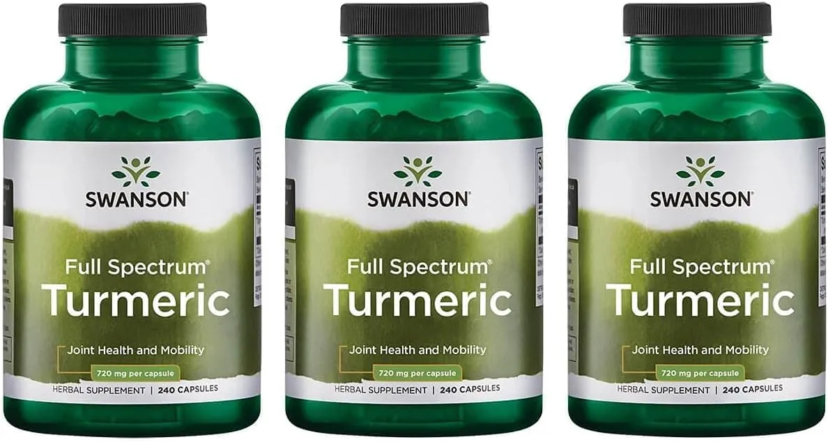 Turmeric Antioxidant, Joint Health, Cardiovascular, Liver Detox, Mood and Memory Support Supplement Curcuma Longa (Rhizome) 720 mg, 240 Capsules, 120 Servings, 1.44 Grams per Serving