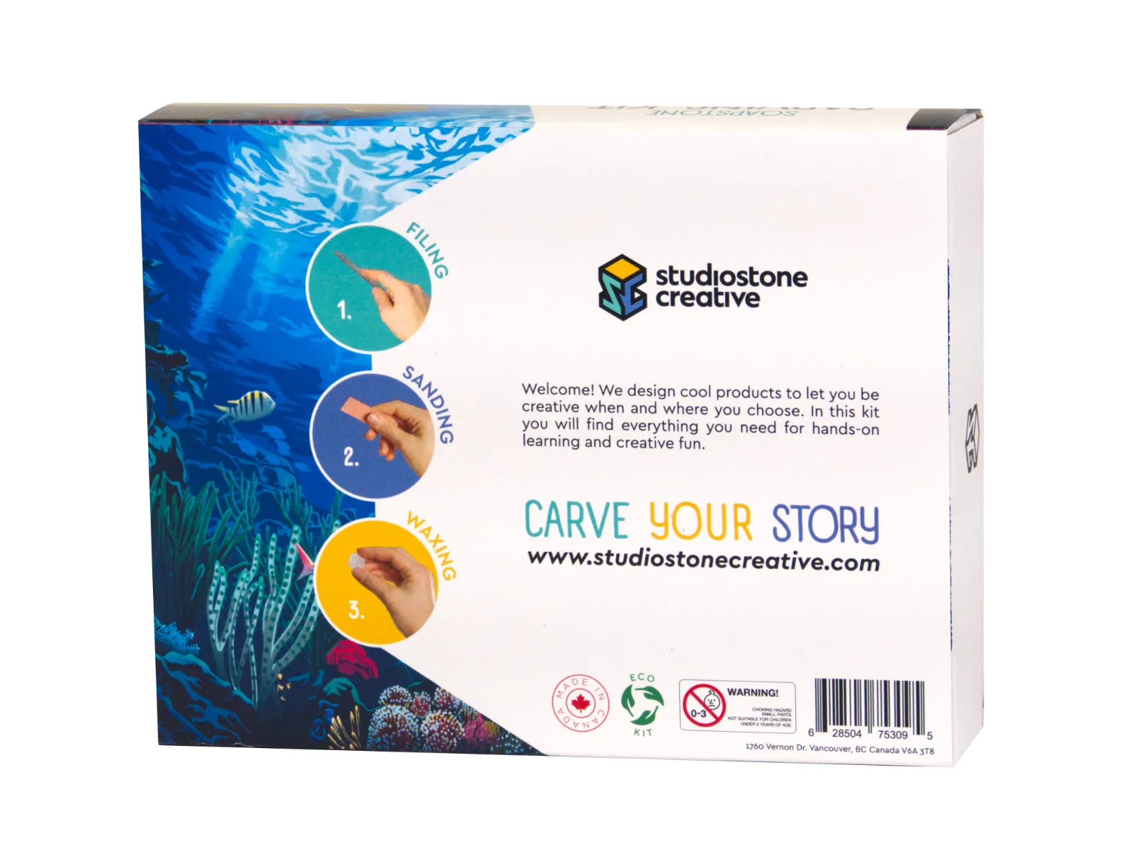Turtle & Orca Double Soapstone Carving Kit by Studiostone Creative