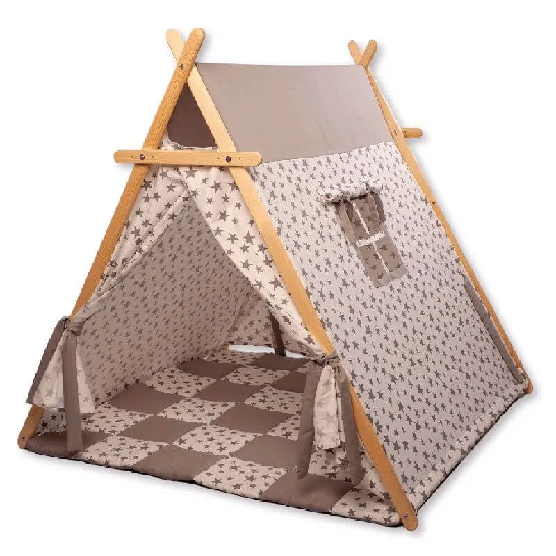 White Stars Play Tent and Play Mat