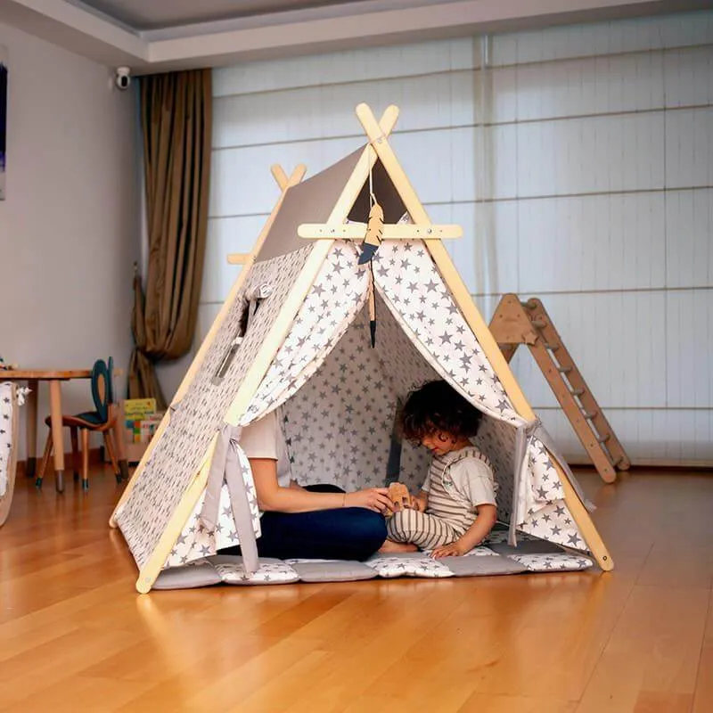 White Stars Play Tent and Play Mat
