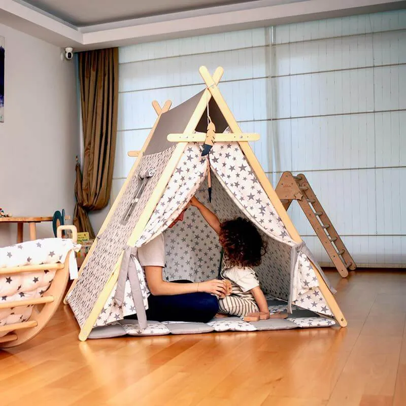 White Stars Play Tent and Play Mat