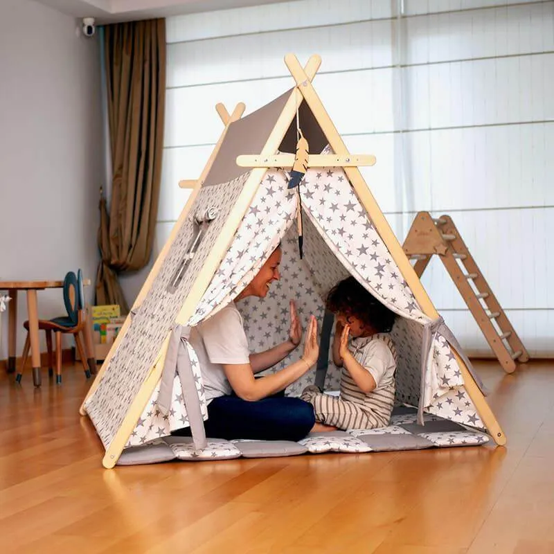 White Stars Play Tent and Play Mat